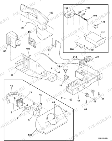 Взрыв-схема холодильника Frigidaire GLSZ28V8CB1 - Схема узла Diffusor